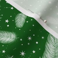 Feathers and Stars Green 