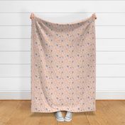 Star of David floral, Blush pink background 