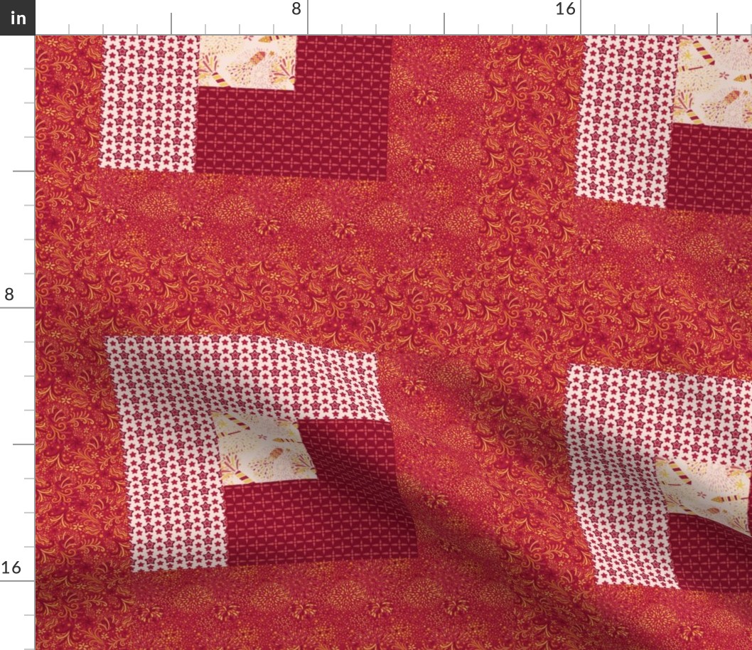 Celebrate | Chinese New Year - Log Cabin cheater quilt
