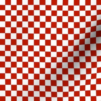 Red and White checkerboard.
