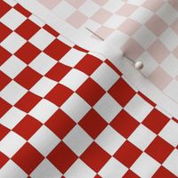 Red and White checkerboard.