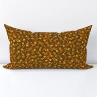 Micro Modern Ditsy Tulip --  Goldenrod Sienna Orange Spring Flowers