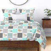 Safari//Zoo//Mint - Wholecloth Cheater Quilt