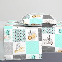 Safari//Zoo//Mint - Wholecloth Cheater Quilt