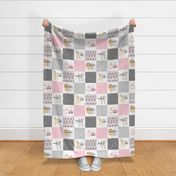 Safari//Zoo//Pink - Wholecloth Cheater Quilt