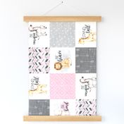 Safari//Zoo//Pink - Wholecloth Cheater Quilt - Rotated