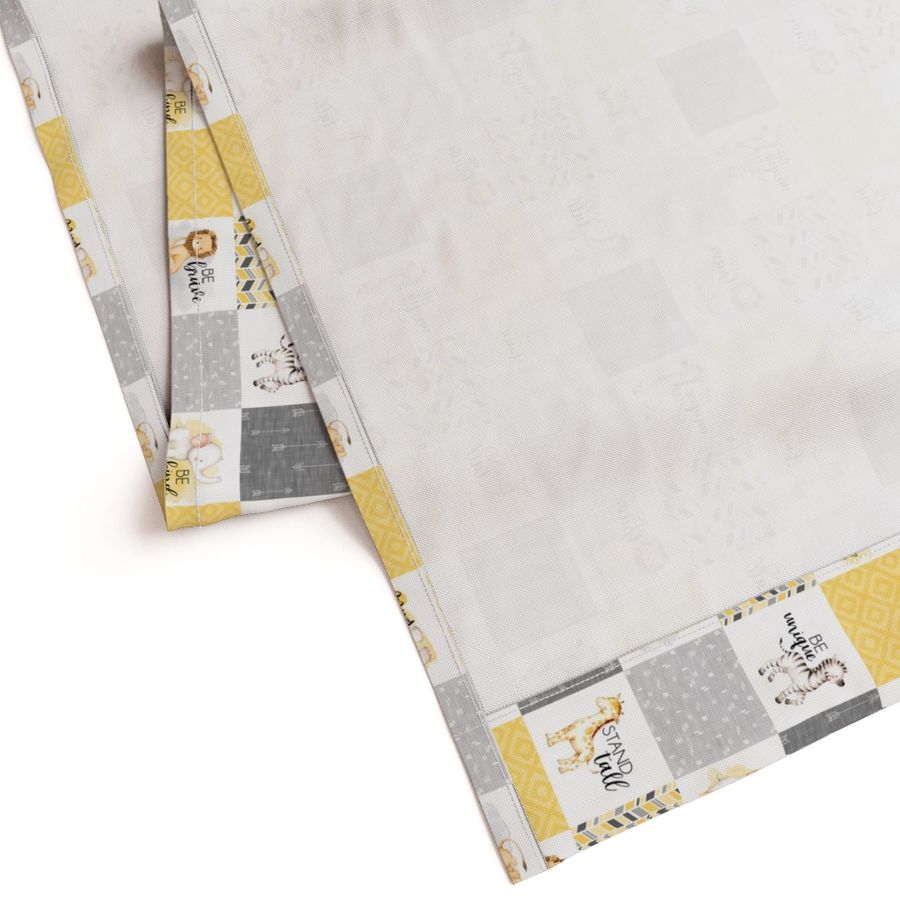 3 inch Safari//Zoo//Yellow - Wholecloth Cheater Quilt