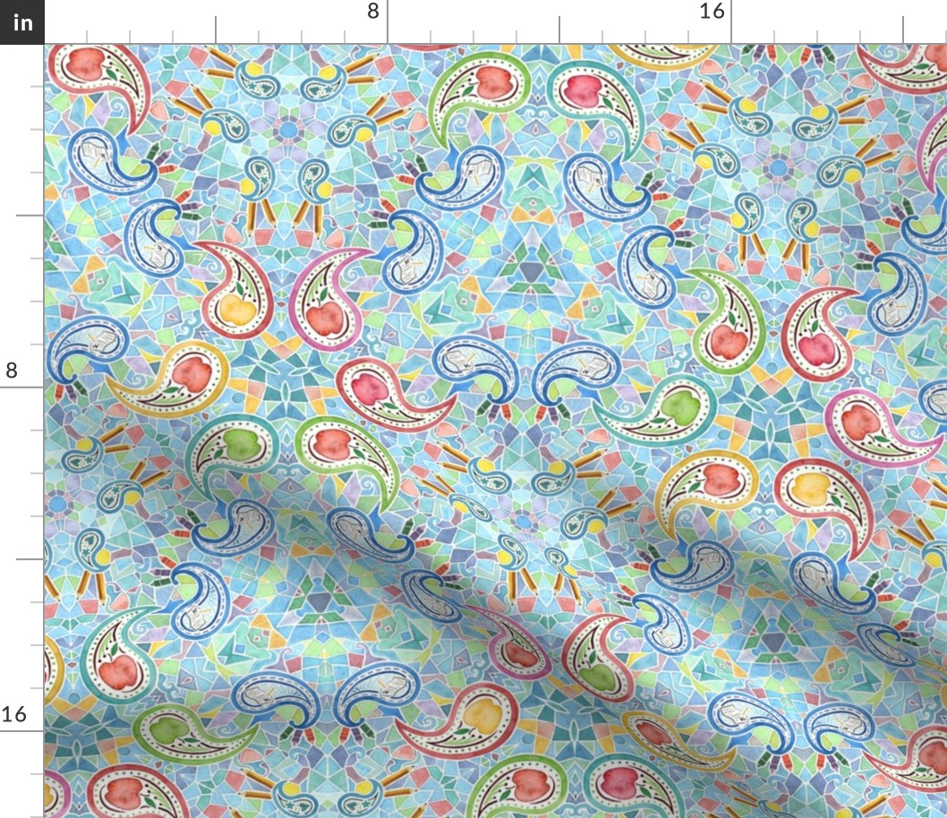 Paisley Teacher Kaleidescope Watercolor in Multicolor