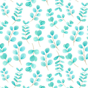 Eucalyptus watercolor pattern