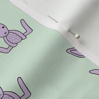 Little bunny love minimalist rabbit baby illustration for nursery mint lilac lavender