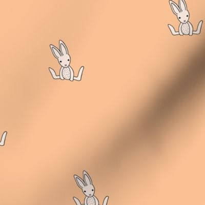 Little bunny love minimalist rabbit baby illustration for nursery delicate apricot blue pink girls