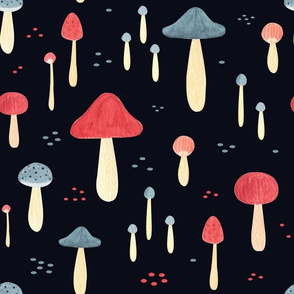 mushrooms watercolor