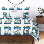 Potato Chips Blue Pillow Plush Plushie Softie Cut & Sew