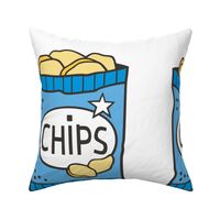 Potato Chips Blue Pillow Plush Plushie Softie Cut & Sew