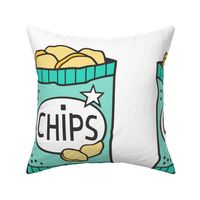 Potato Chips Mint Green  Pillow Plush Plushie Softie Cut & Sew