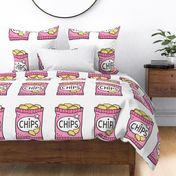 Potato Chips Pink Pillow Plush Plushie Softie Cut & Sew