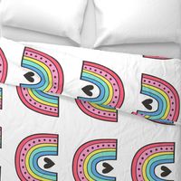 Rainbow & Hearts Pillow Plush Plushie Softie Cut & Sew