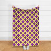 Trellised Cheater Quilt in Yellow and Purple