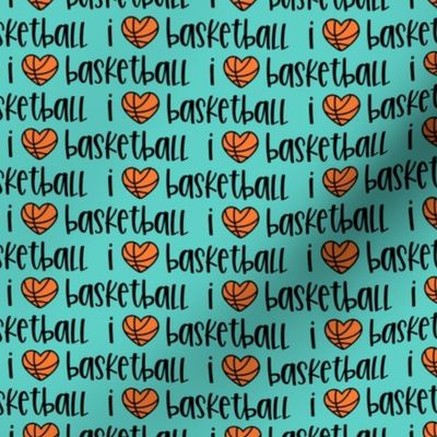 I love basketball - teal - basketball hearts - LAD20