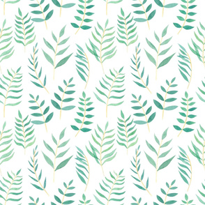 leaves watercolor pattern