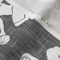 women's basketball players - girls basketball - grey - LAD20