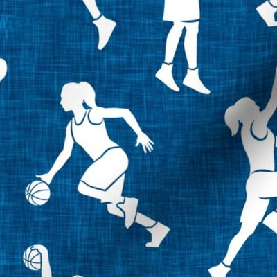 women's basketball players - girl's basketball - blue - LAD20