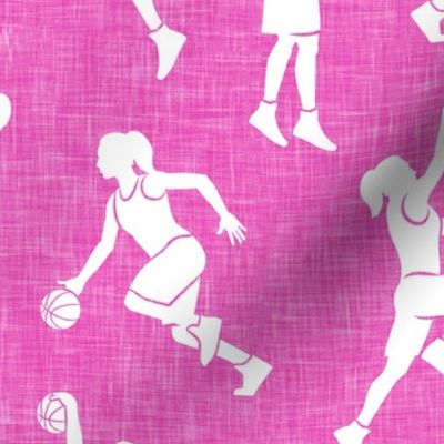 women's basketball players - girls basketball - hot pink - LAD20