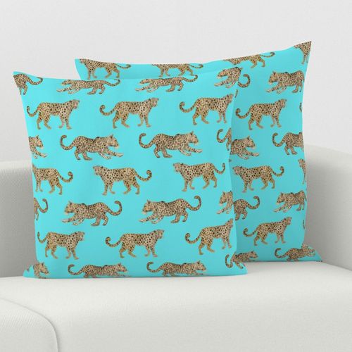 Leopard Parade Bright Turquoise