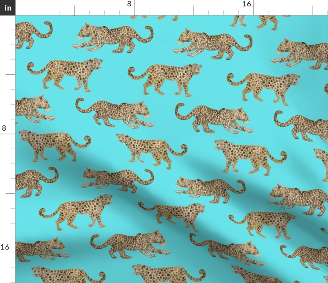 Leopard Parade Bright Turquoise