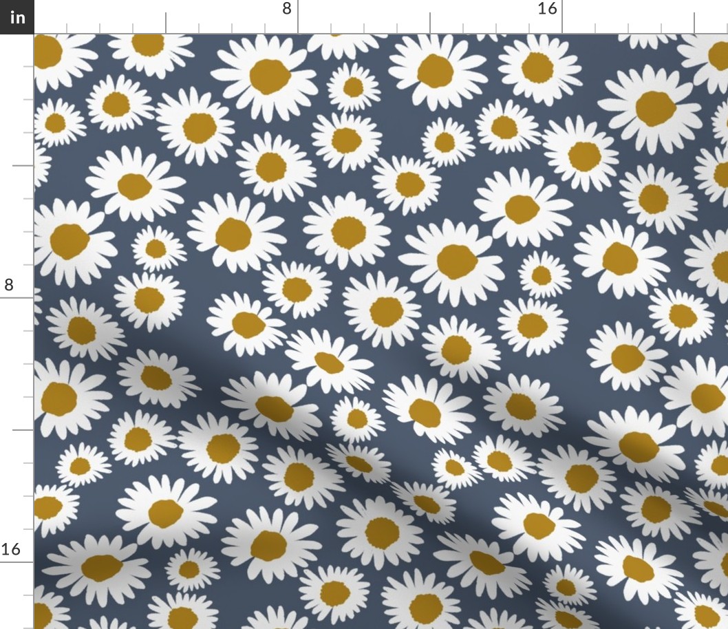 daisy chain fabric - daisy fabric, daisies fabric - baby girl fabric, muted fabric, mauve floral fabric - indigo