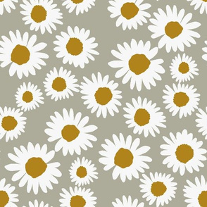 daisy chain fabric - daisy fabric, daisies fabric - baby girl fabric, muted fabric, mauve floral fabric - dusty sage