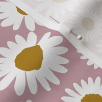 daisy chain fabric - daisy fabric, daisies fabric - baby girl fabric, muted fabric, mauve floral fabric - dusty purple