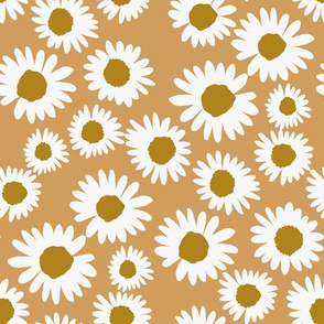 daisy chain fabric - daisy fabric, daisies fabric - baby girl fabric, muted fabric, mauve floral fabric - mustard