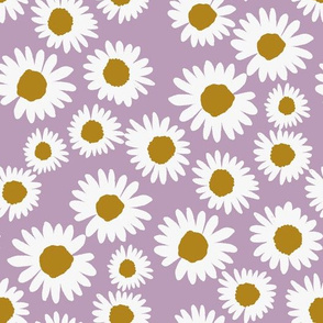 daisy chain fabric - daisy fabric, daisies fabric - baby girl fabric, muted fabric, mauve floral fabric - lavender
