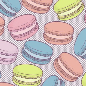 Pop Art French Macarons Halftone in Retro Comics - Medium