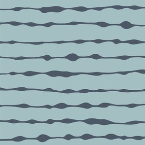 spilled horizontal stripes | dark blue on sky blue