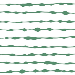 spilled horizontal stripes | dark emerald green on white