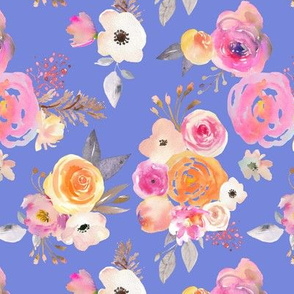 Kiss of Summer Watercolor Floral // Periwinkle