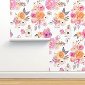 Kiss of Summer Watercolor Floral // White