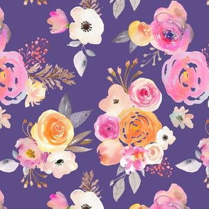 Kiss of Summer Watercolor Floral // Ultraviolet