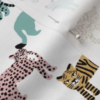 big cats pattern fabric - tiger fabric, cheetah fabric animals fabric  multi