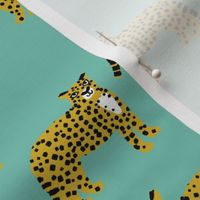 cheetah fabric - cheetah wallpaper, andrea lauren fabric, animals fabric, andrea lauren design - mint