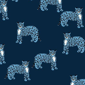 cheetah fabric - cheetah wallpaper, andrea lauren fabric, animals fabric, andrea lauren design - navy and blue