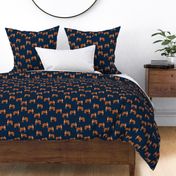 cheetah fabric - cheetah wallpaper, andrea lauren fabric, animals fabric, andrea lauren design -  navy and orange