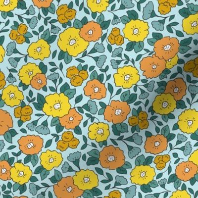 Yellow-green Vintage Floral