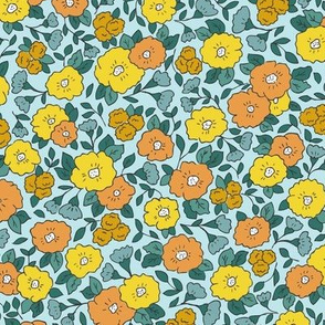 Yellow-green Vintage Floral