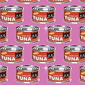 Hot Tuna* (Pink Liza) || black cats on tinned fish cans