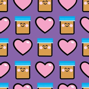 peanut butter with hearts on purple