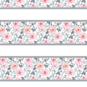 Sophia Floral Stripe - Pink Blush Gray Navy