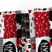 Little Man//Deerly Loved//Red&Black - Wholecloth Cheater Quilt -Rotated